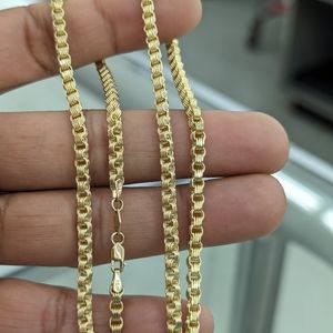 10kt Real Gold Box Byzantine chain 3.3 mm 24 Inch